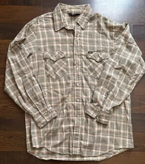 Vtg 70s Lee Rare Plaid Shirt XL Jaws Beatles Pop Culture